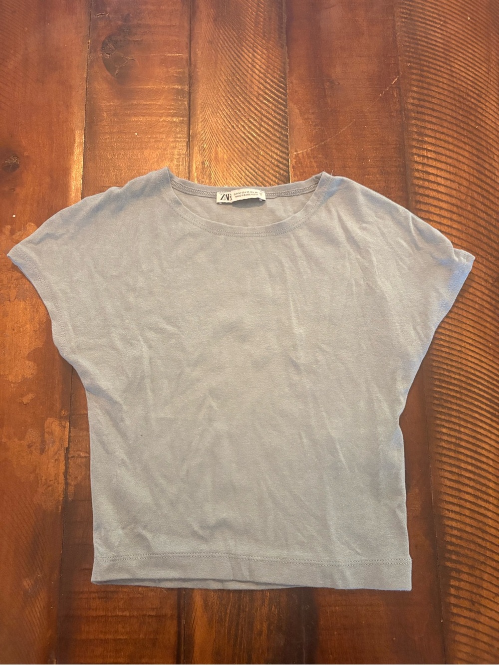 Zara Pale Blue Short Sleeve Crewneck Tee